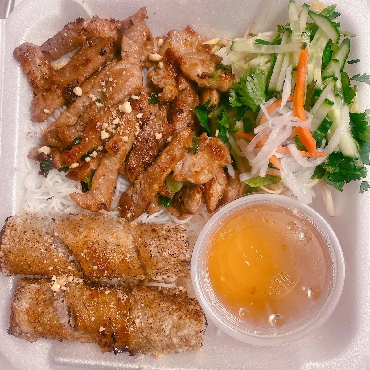 Vermicelli with BBQ Pork & Imperial Rolls