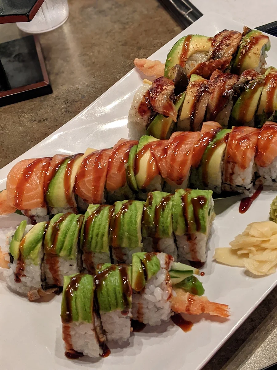 Rainbow Philly Roll Customization Green Dragon Roll Red Dragon Roll