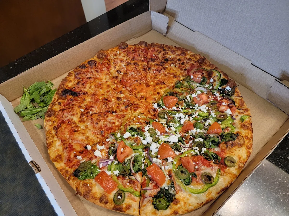 Half Cheese Half Greek Pizza