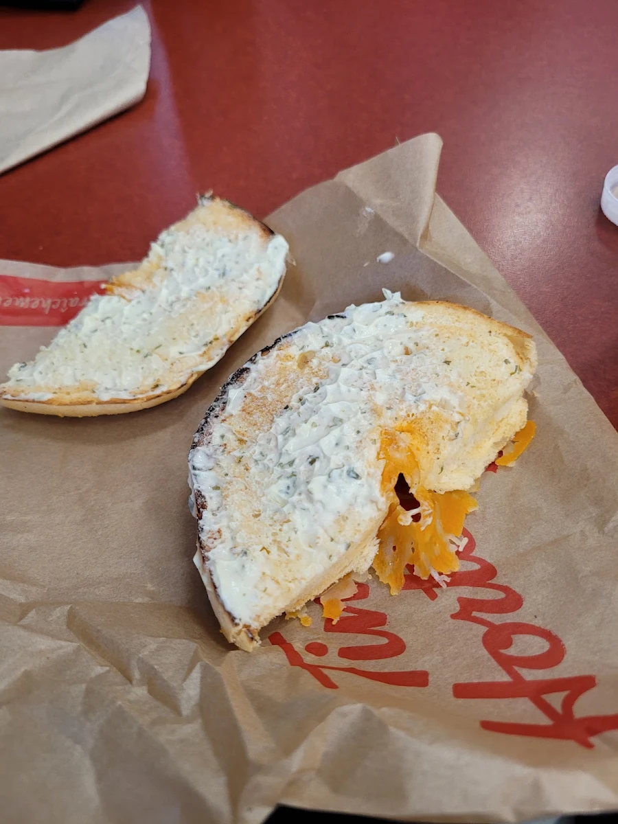 Four Cheese Bagel with Cream Cheese Really Cheap on the Cream Cheese