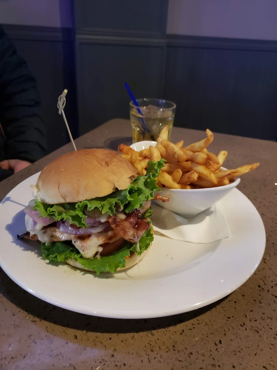 Grilled Chicken Burger, Coach’s Corner Sports Bar & Grill