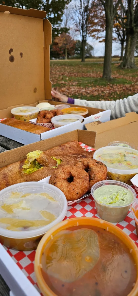 Bangalore Brunch Box Comes with Masala Dosa Idli Vada Khara Bath Kesari Bath and Accompaniments