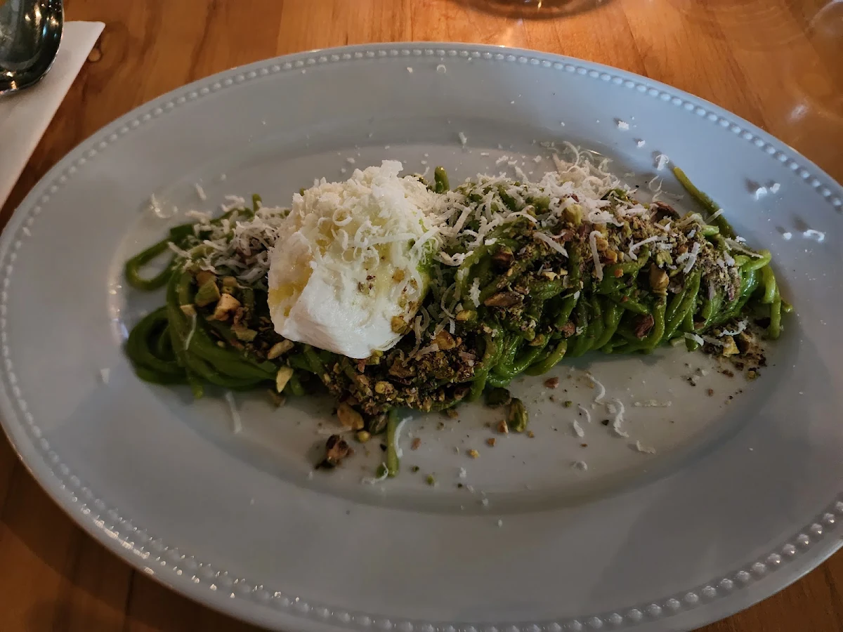 Spaghetti Pesto Basilico and Burrata