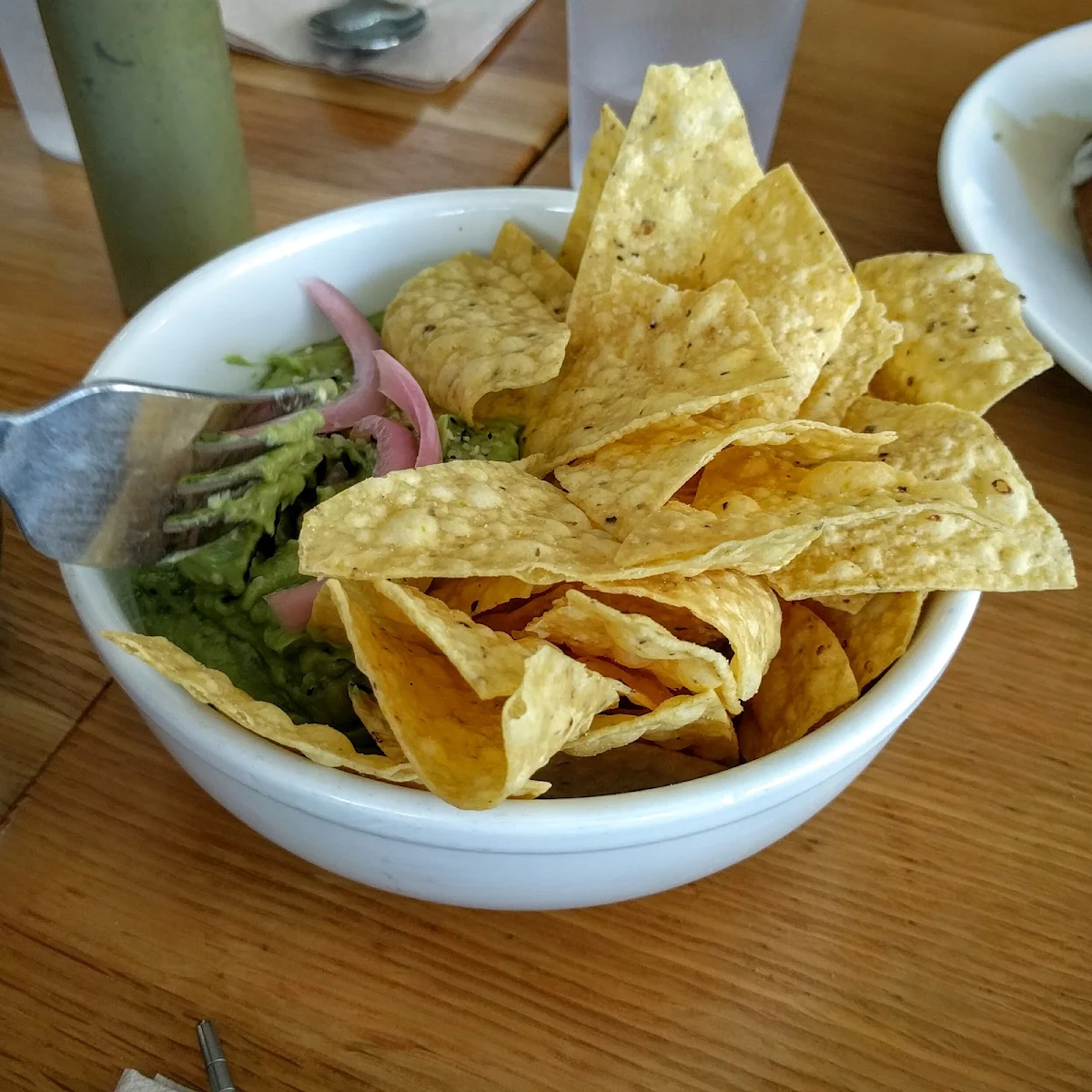 Guac & Chips with Pico De Gallo Non-GMO Corn Tortilla Chips Hemp Pickled Onions