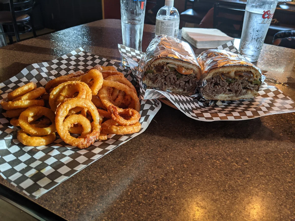 Killer Size Steak Sub with Onion Rings