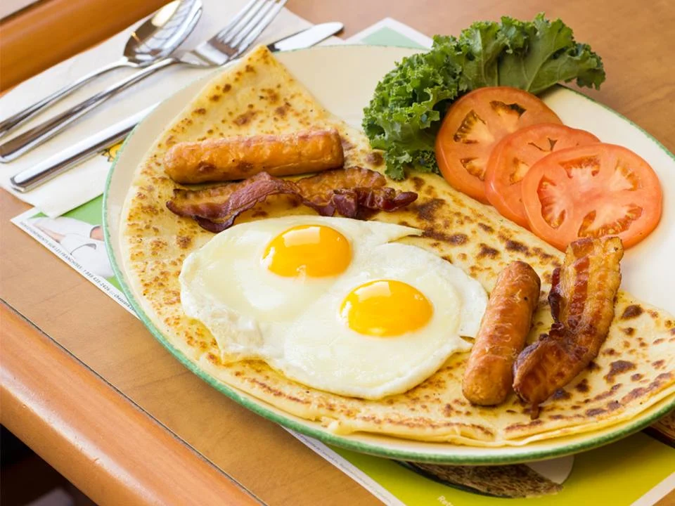 Two Eggs on a Crêpe