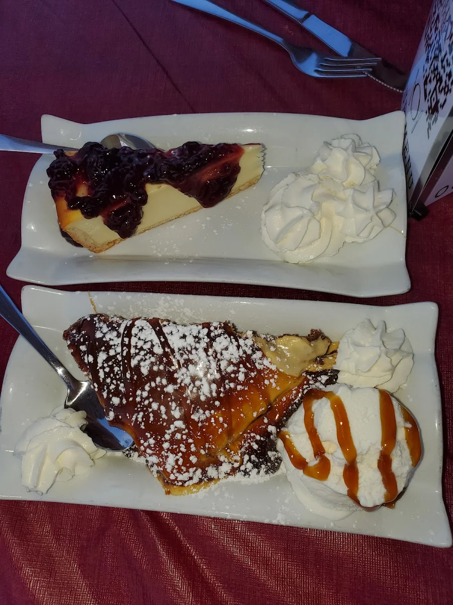 Sticky Pudding and Blueberry Cheesecake