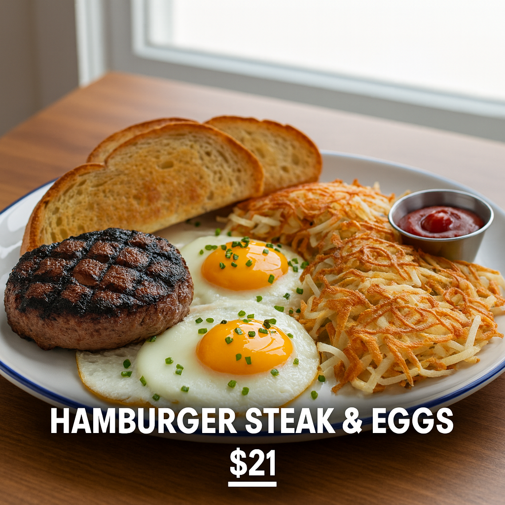 Hamburger Steak & Eggs