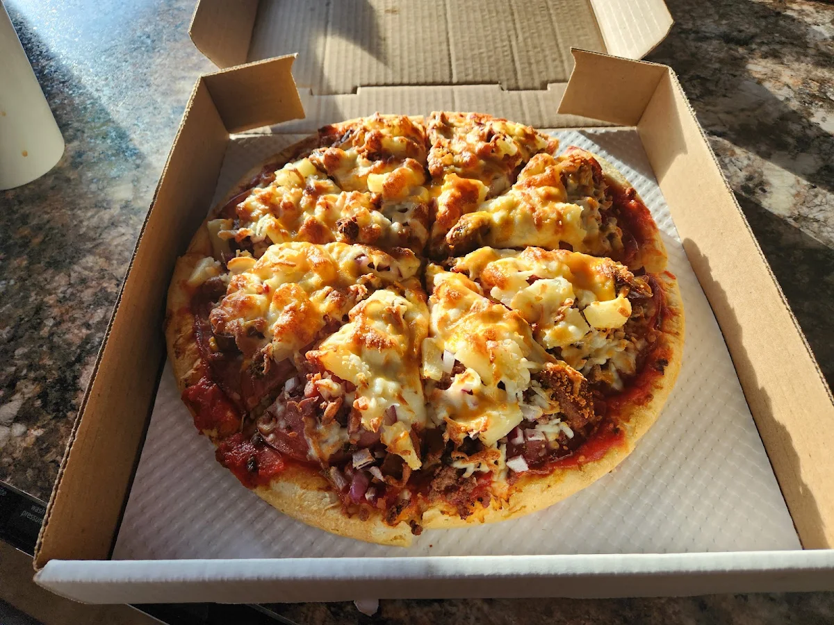 Rock Pizza with Onions and Pineapple