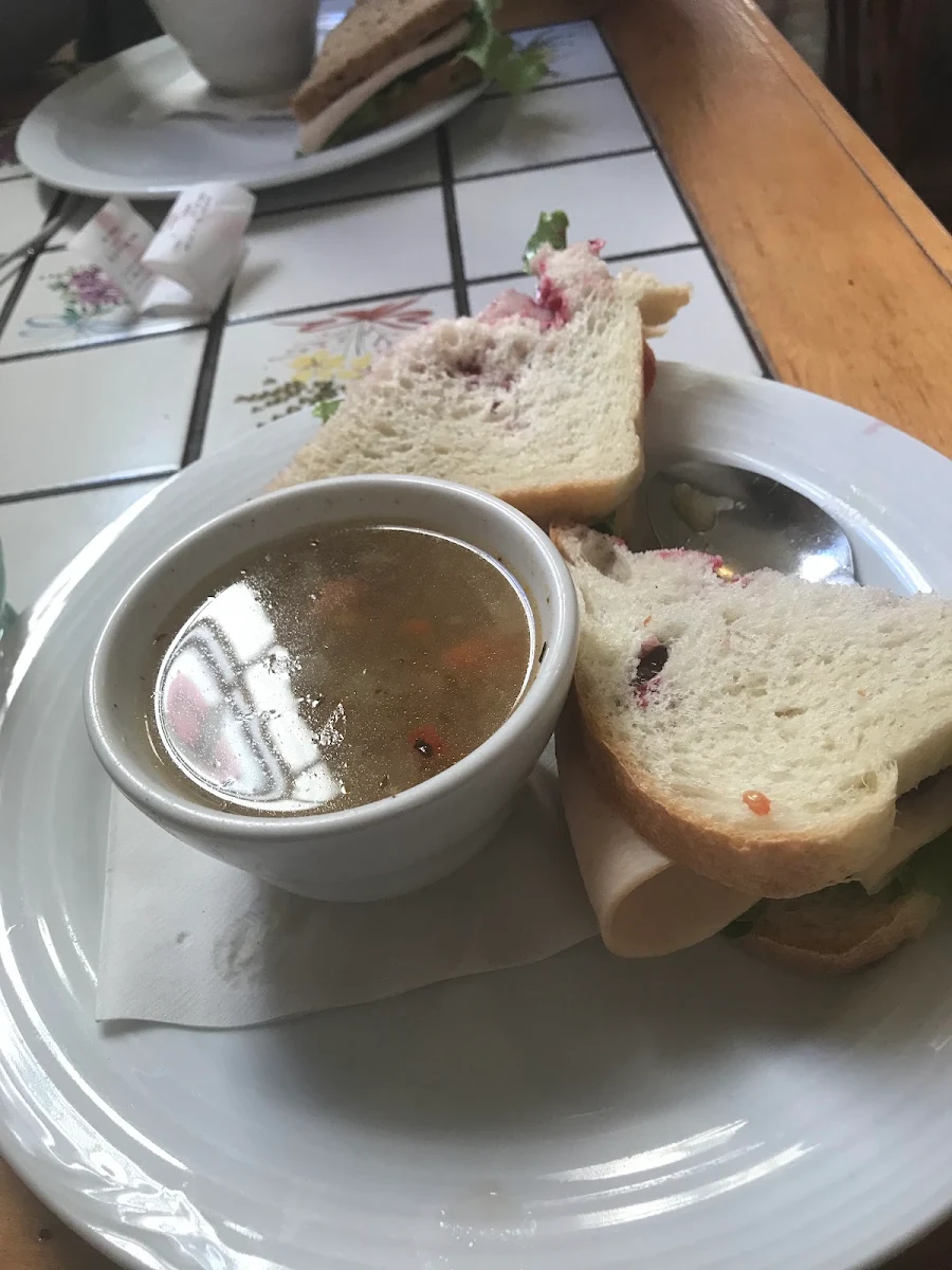 Turkey Cranberry Sandwiches and Soup