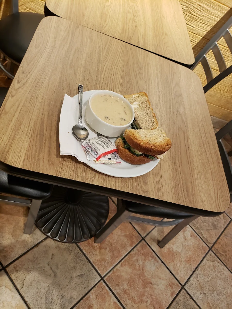 Chicken Avocado Sandwich & Mushroon Soup of the Day