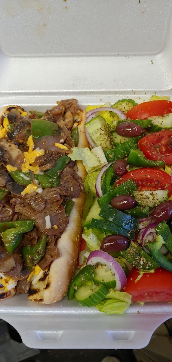 Philly Steak Sandwich with Salad