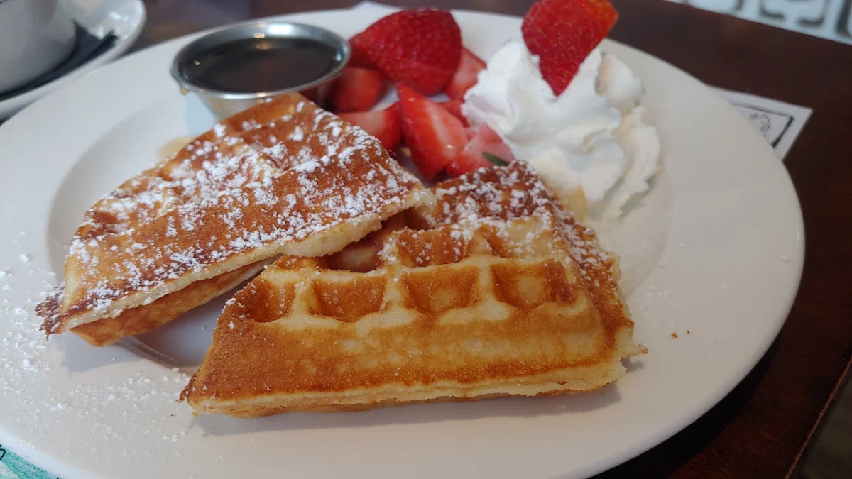Waffles Syrup Caramel Frappe with Bananas