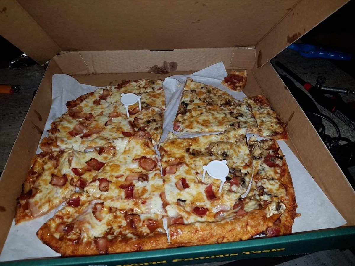Half Pepperoni Mushroom Half Ham Bacon Extra Cheese Thin