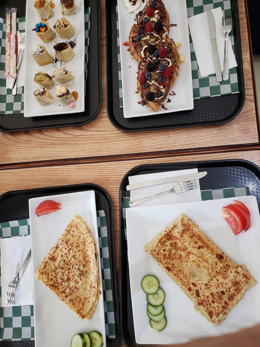 Sushi Crepes Toutti Frutti Waffles Fromagi and Crepe Omlette