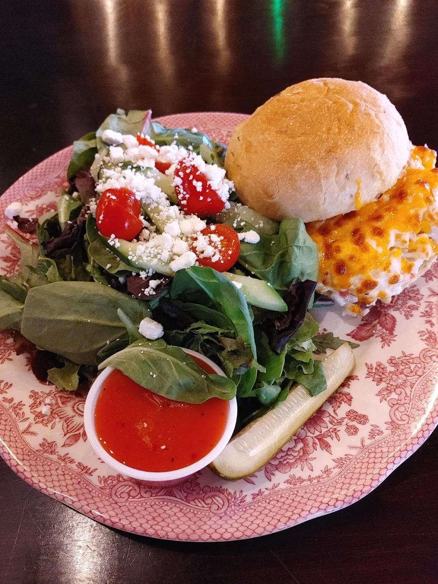 Garden Salad and Seafood Melt