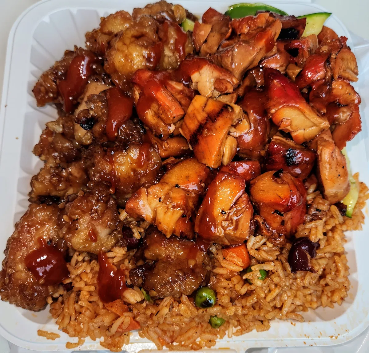 Bourbon Chicken Mustard Chicken Rice