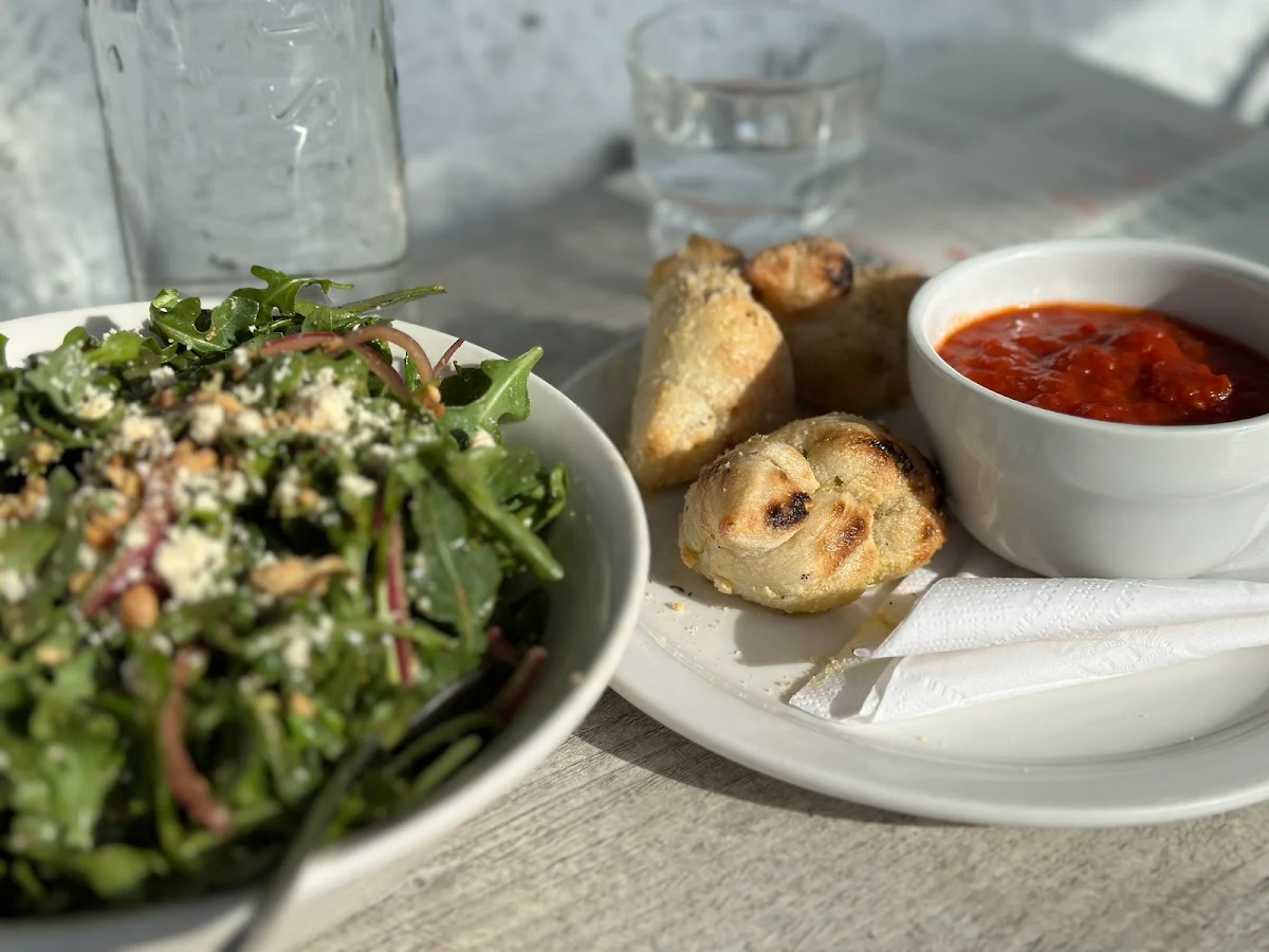 Arugula Beet Salad and Garlic Knots