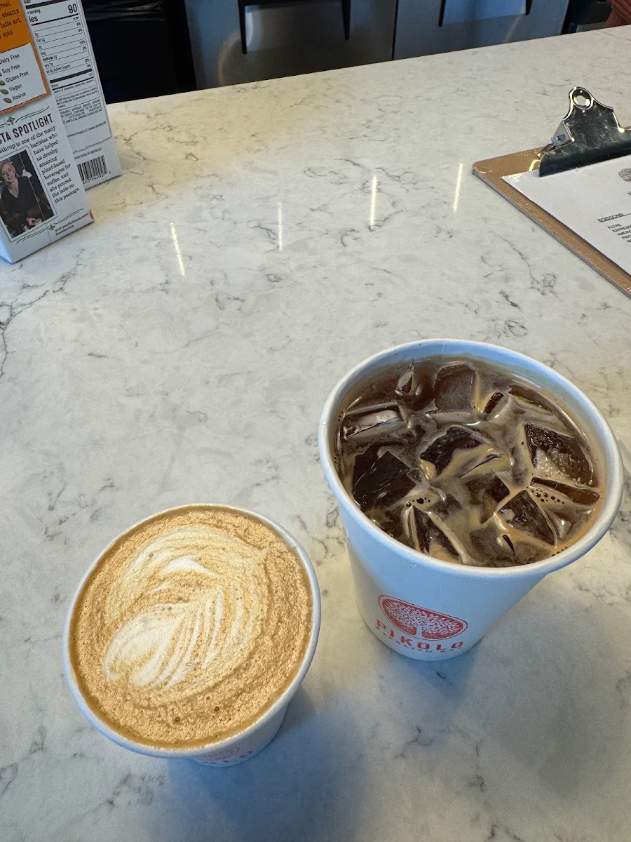 Flat White & Iced Americano