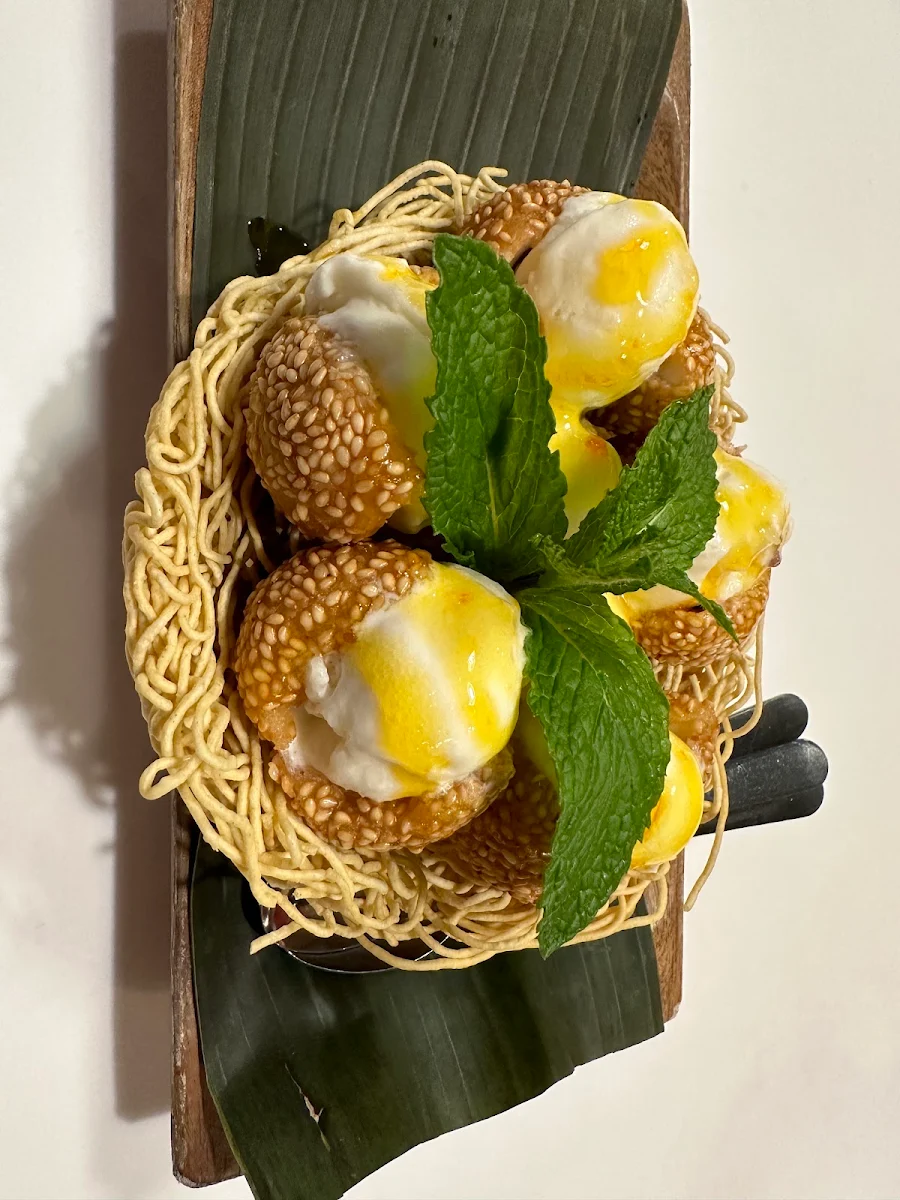 Sesame Ball with Coconut Ice Cream