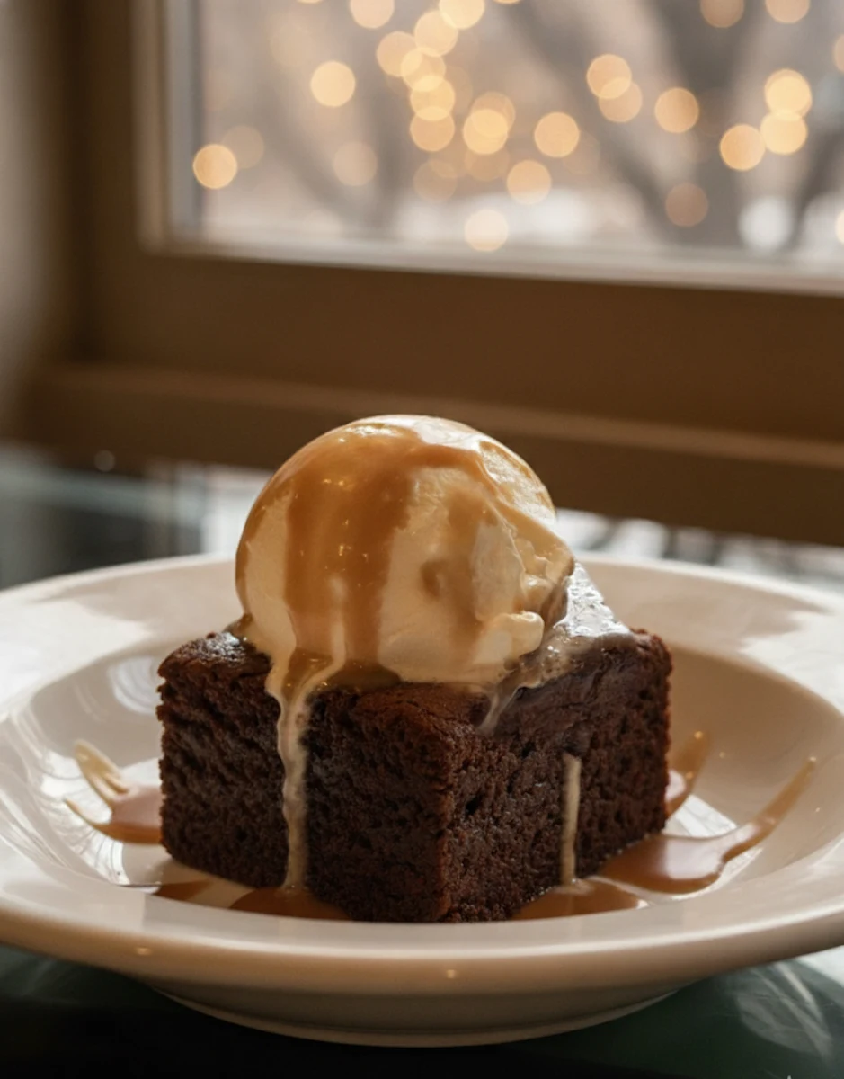 Warmed Dark Chocolate Brownie
