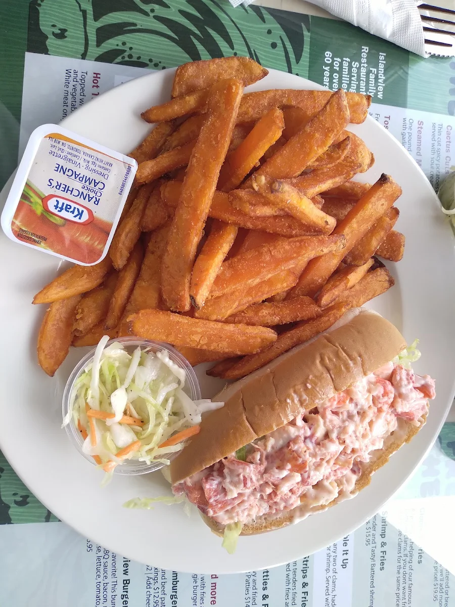 Lobster Roll with Sweet Potato Fries