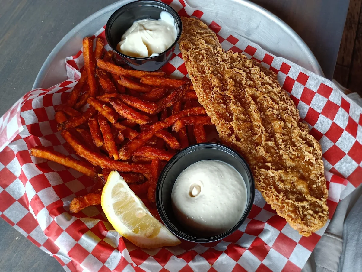 One Piece Fish and Chips with Sweet Potato Fries
