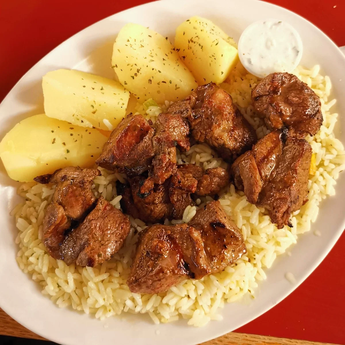 Lamb Souvlaki Dinner