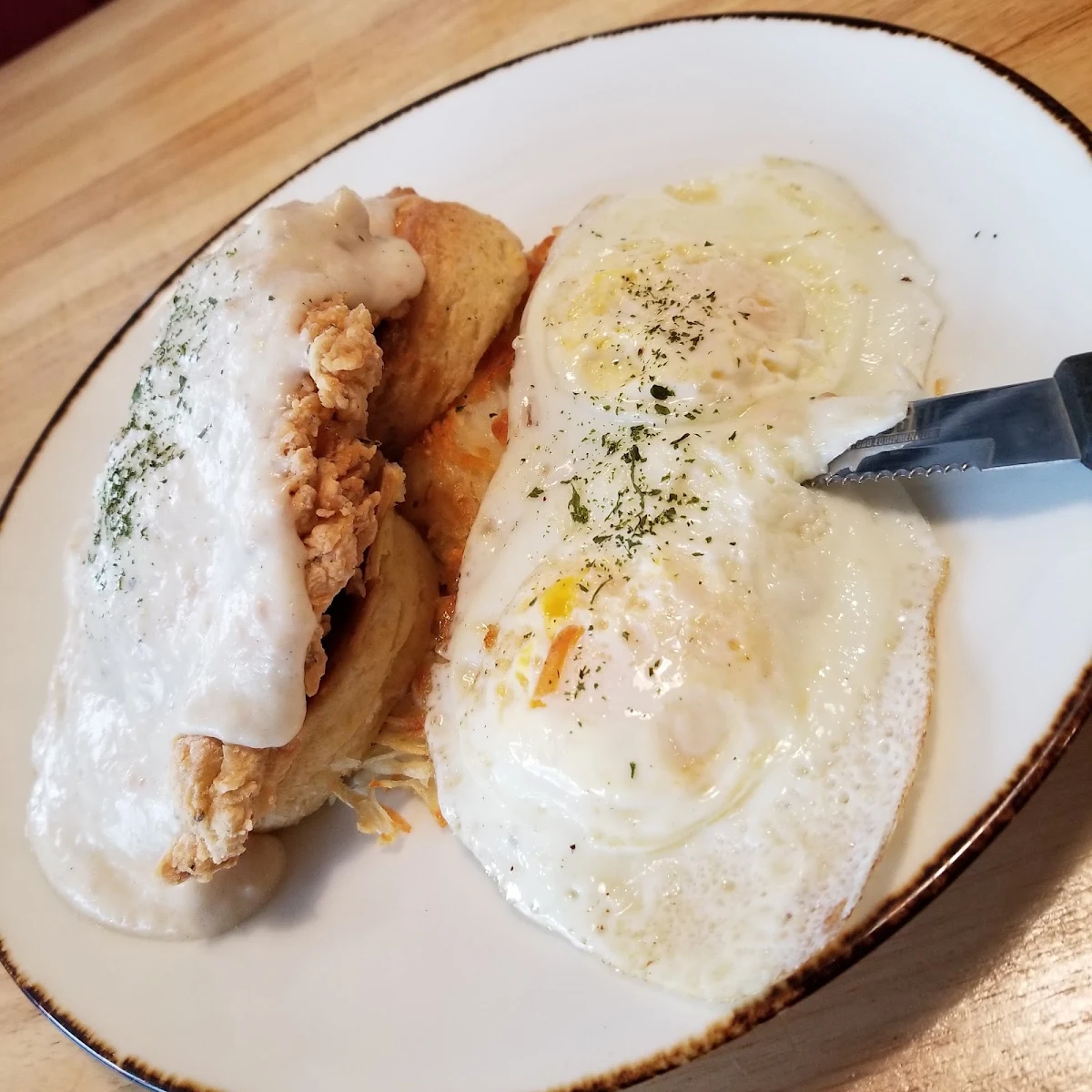Fried Chicken Biscuit and Gravy