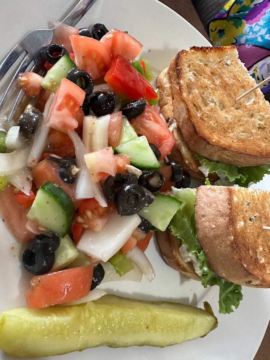 Chicken Salad Platter with Greek Salad