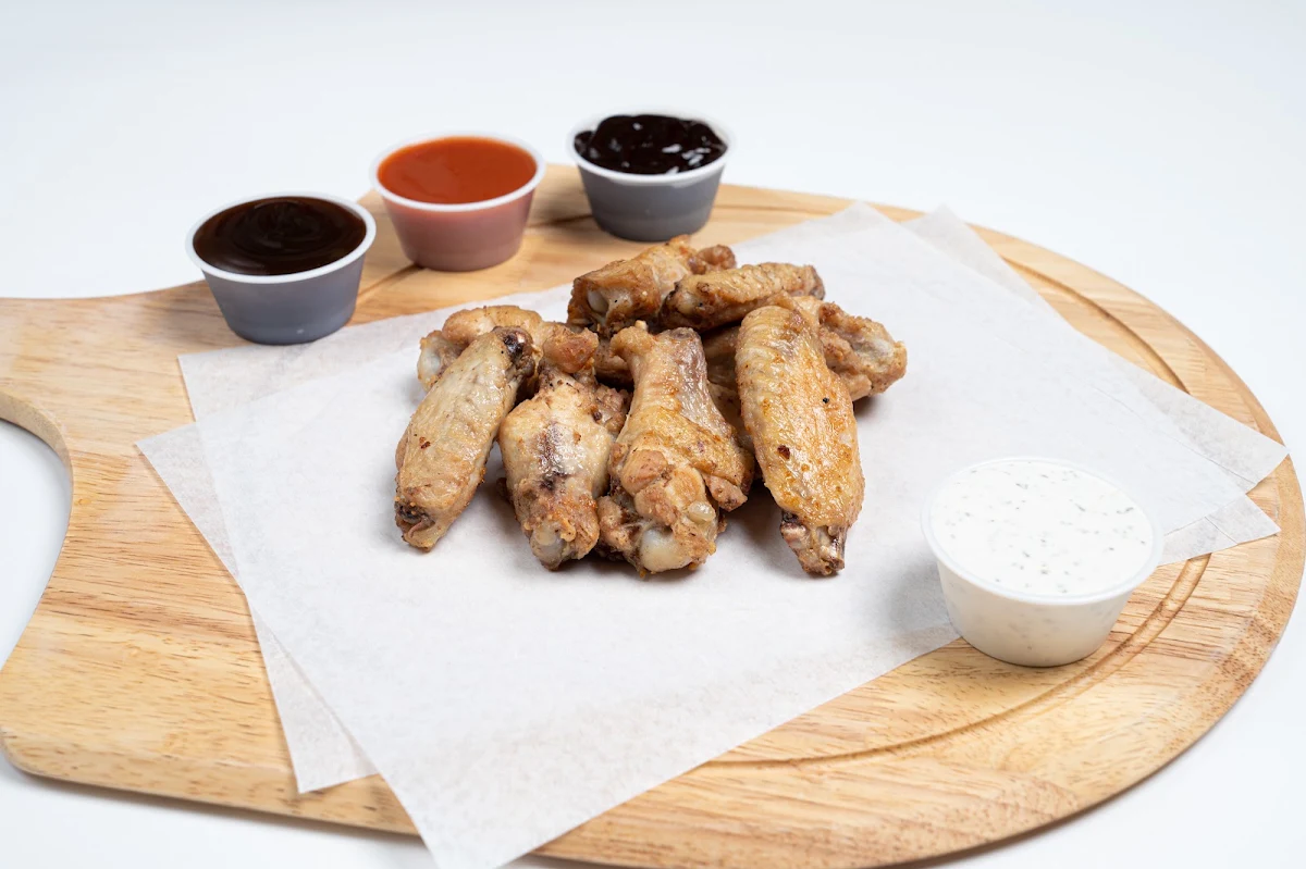 Chicken Wings with a Ranch Dip on the Side