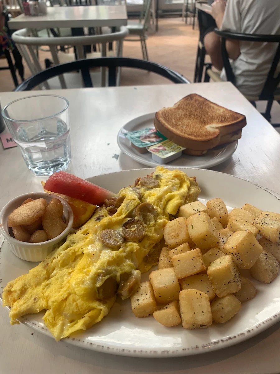 Ham and Cheese Omelette with Home Fries