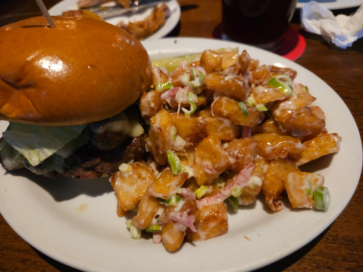 Veggie Burger with Poutine