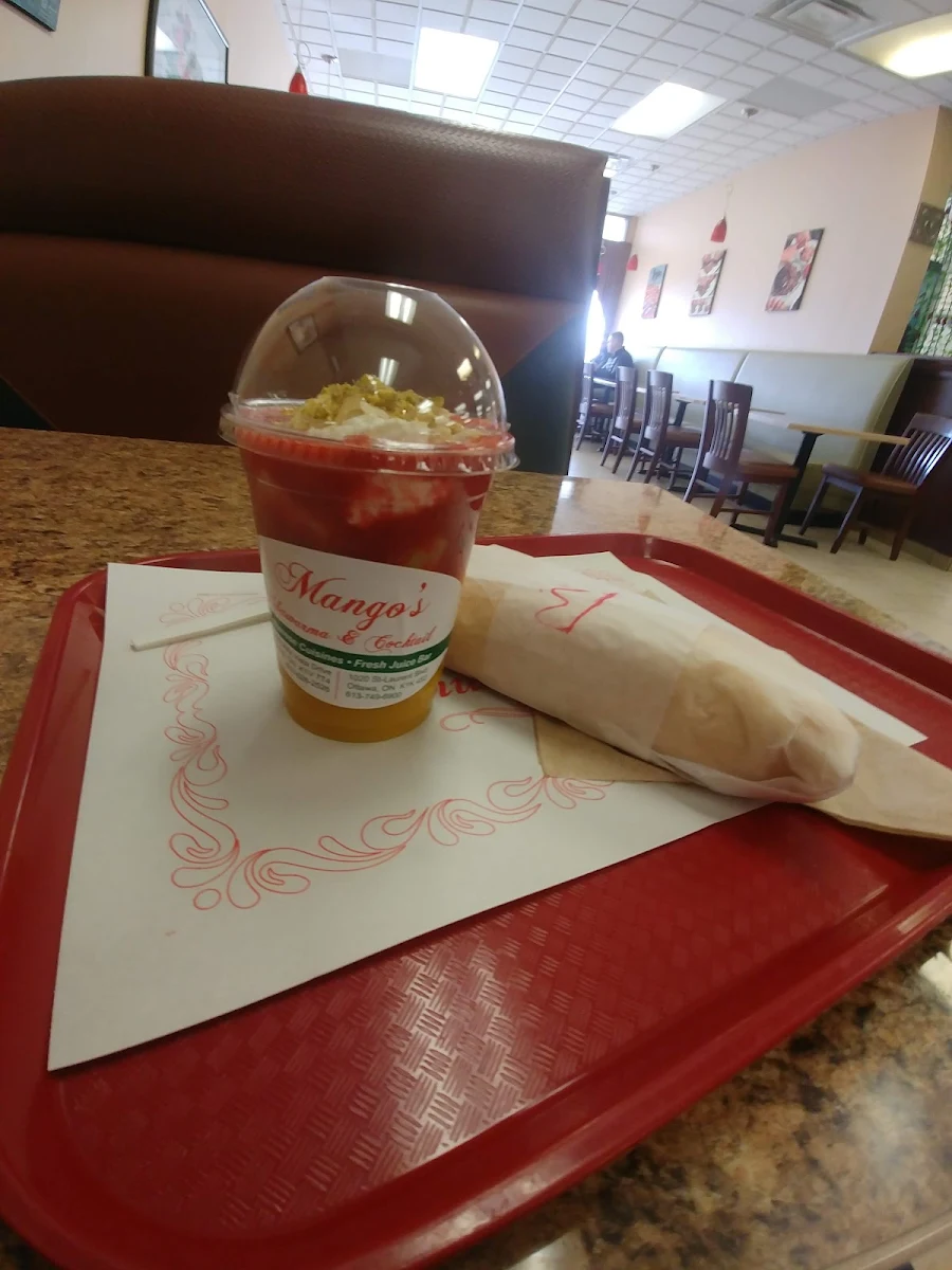 Shawarma and Fruit Cocktail