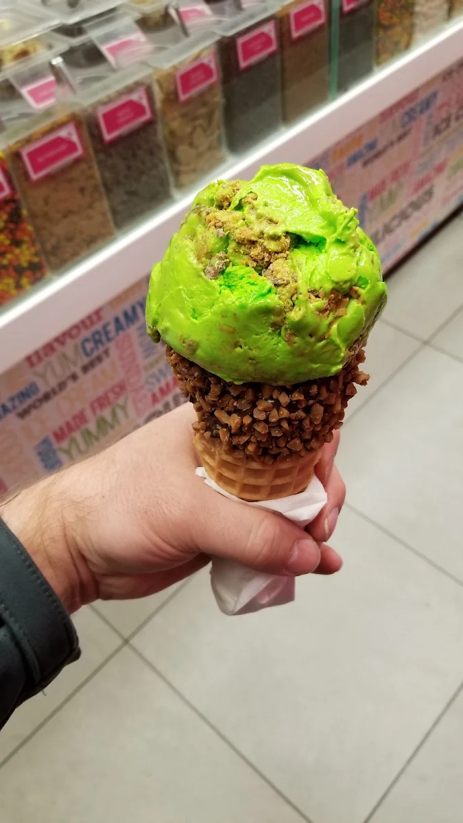 Apple Ice Cream Cone with Caramel and Skor Crumble
