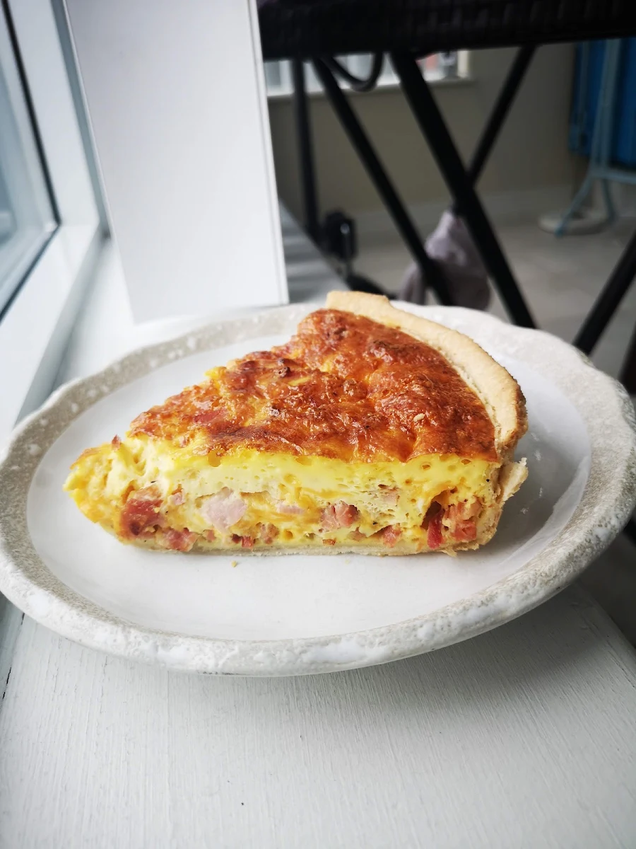 Slice of Quiche with Garden Salad