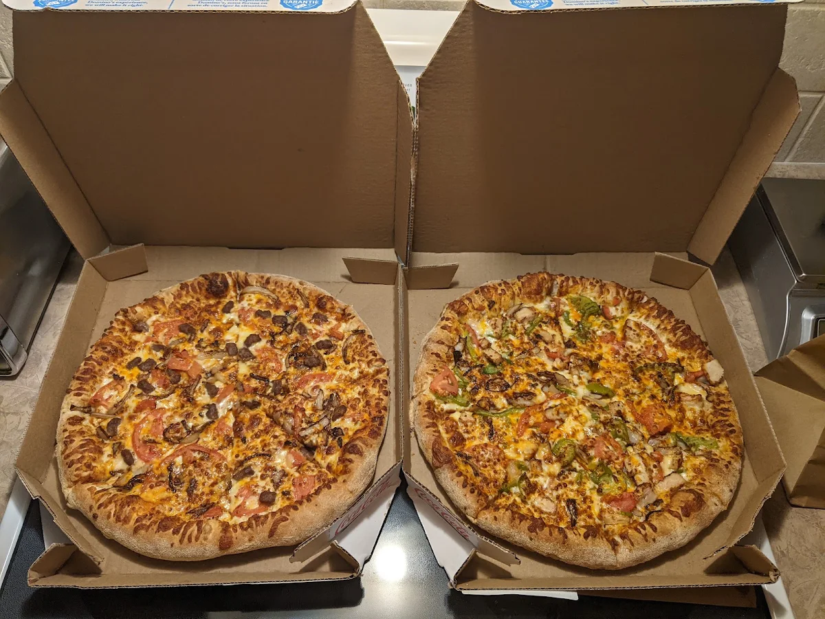 Chicken Taco Pizza and Cheese Burger Pizza