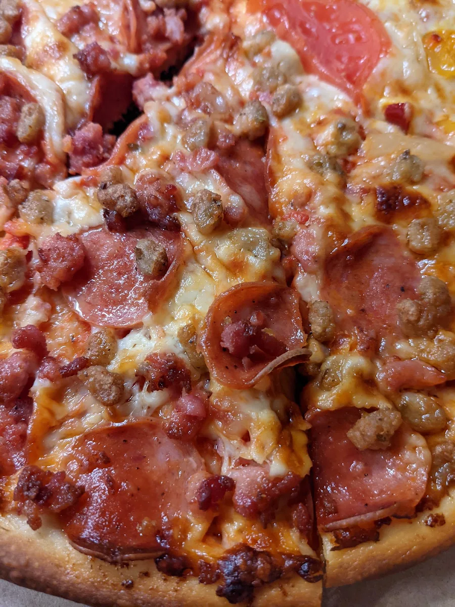 Bacon and Sausage Cheese Pepperoni Bacon and Sausage Pizza