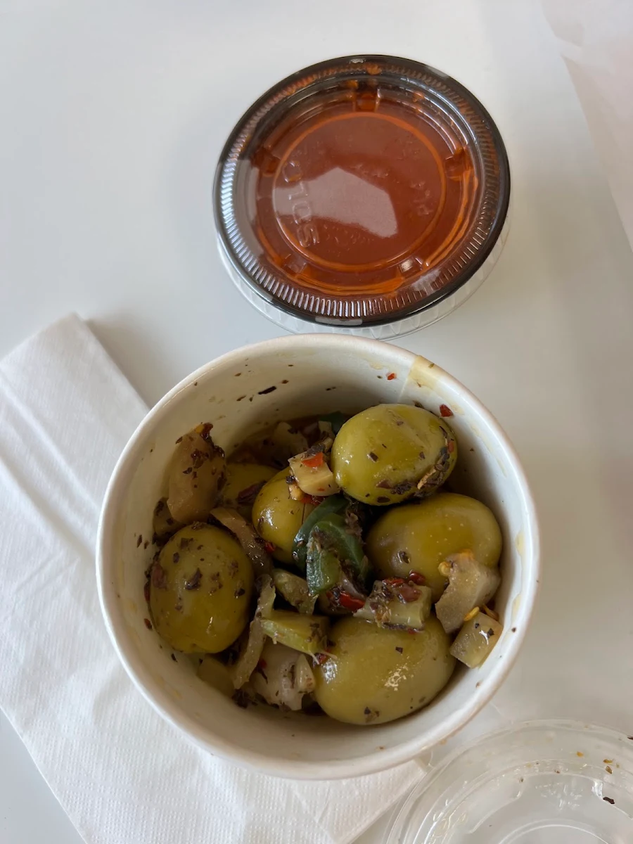 Spicy Green Olives - 8 Oz Cup