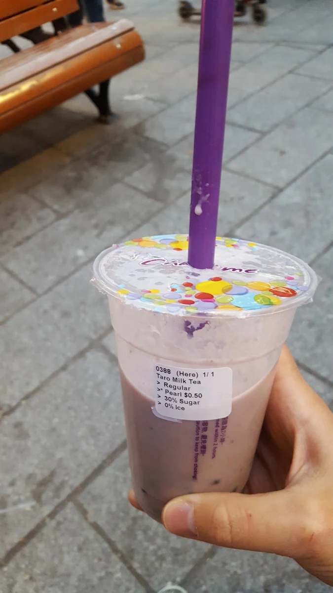 Taro Milk Tea with the Taro Pieces