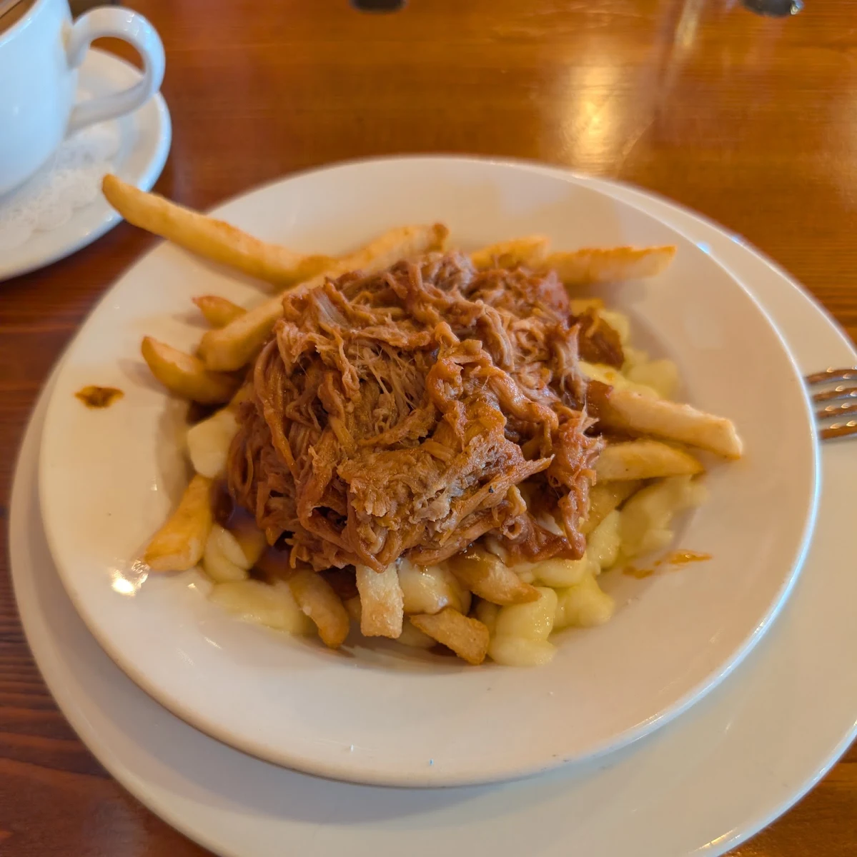 Pulled Pork Poutine, Neerlandia Coop Restaurant