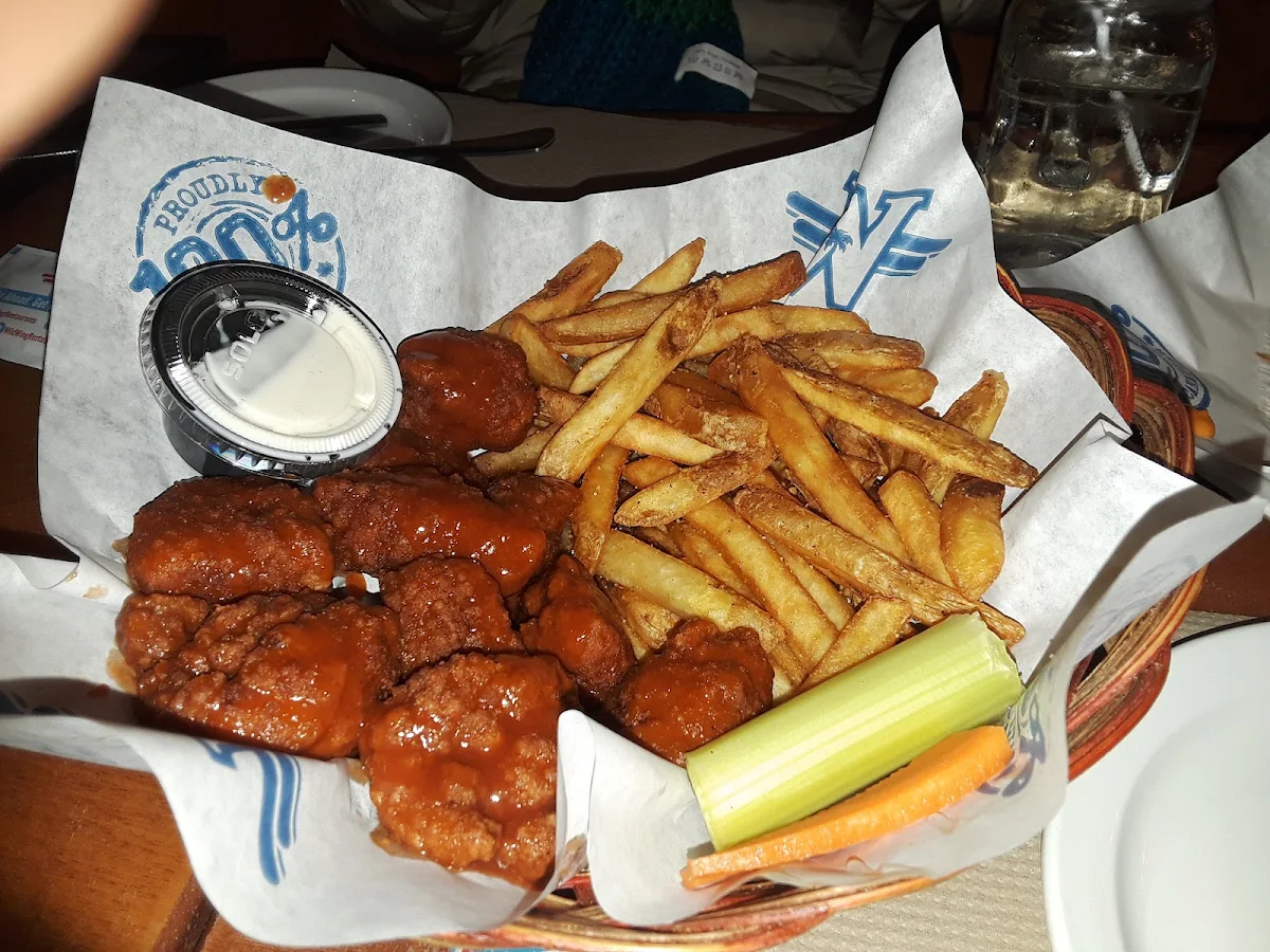 Breaded BBQ Wings and Fries