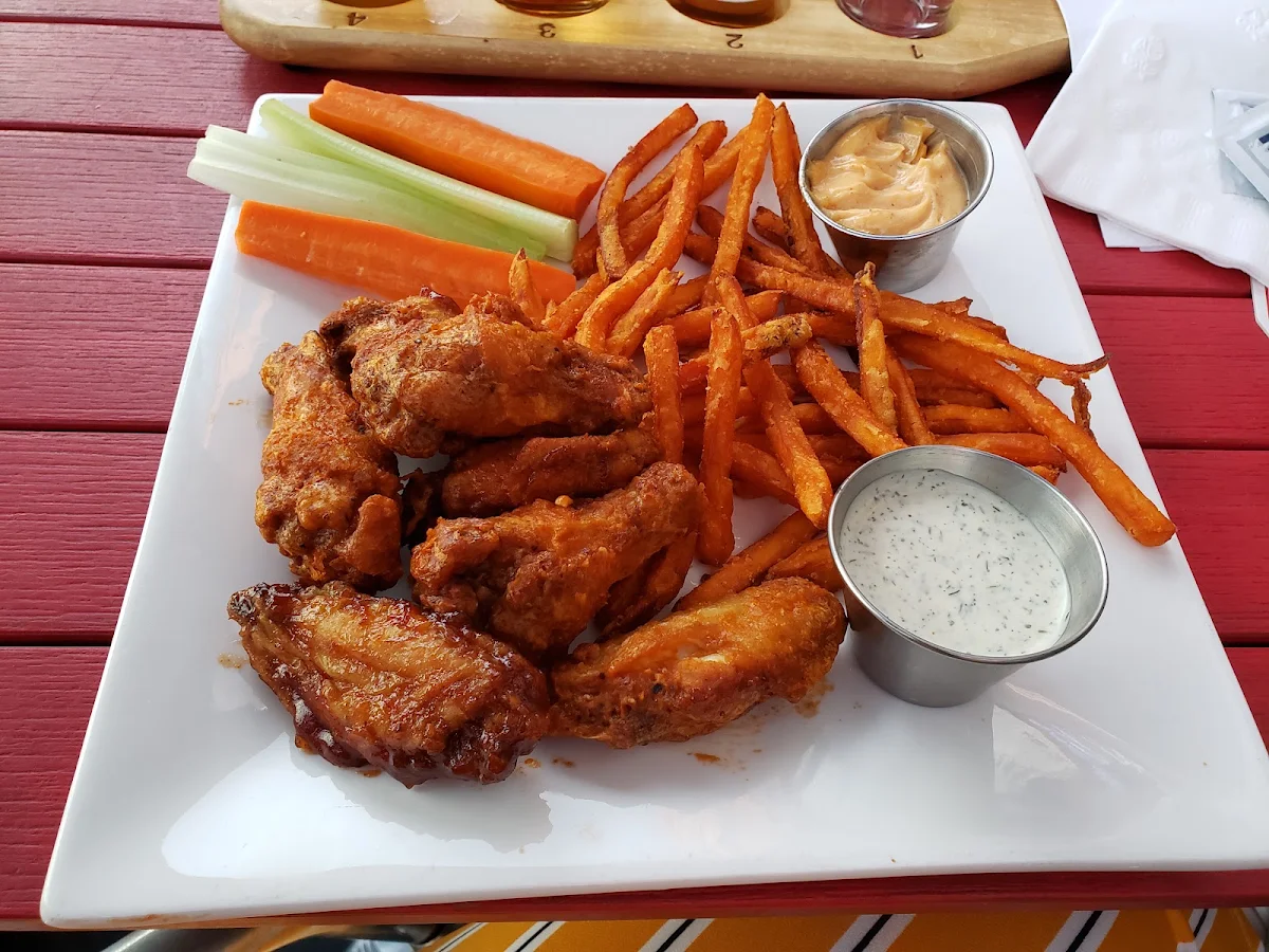 Chicken Wings and Sweet Potato Fries