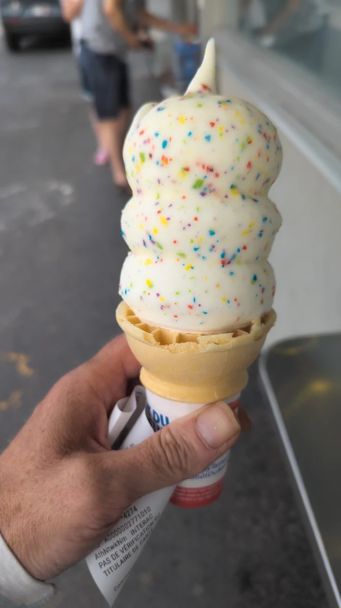 Soft Vanilla Ice Cream with Confetti Dip