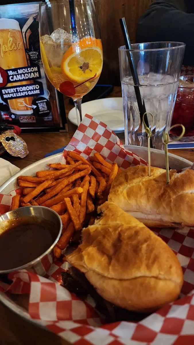Chuck's Philly Cheesesteak on a Hoagie Bun