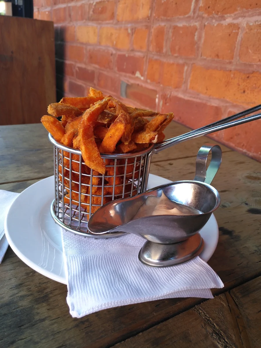 Sweet Potato Fries with Grated Parmesan and House-Made Chipotle Aioli