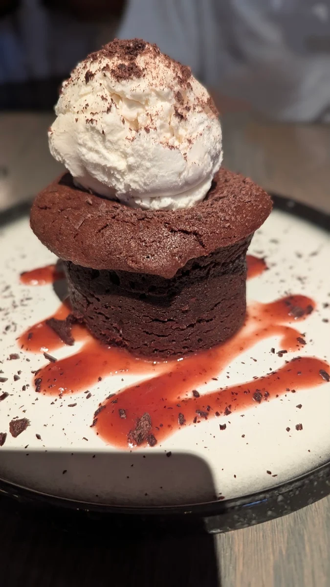 Molten Chocolate Cake Brownie with Vanilla Ice Cream