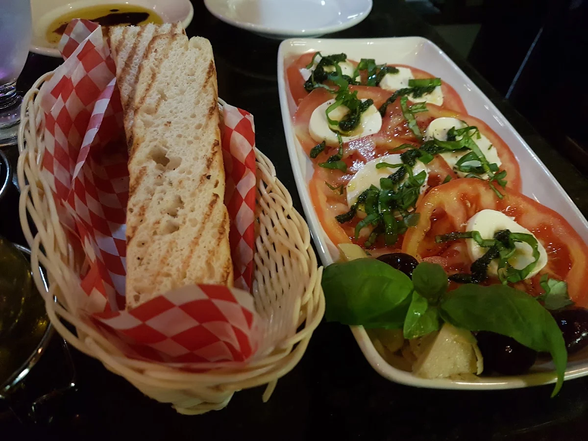 Complimentary Bread and Caprese Salad