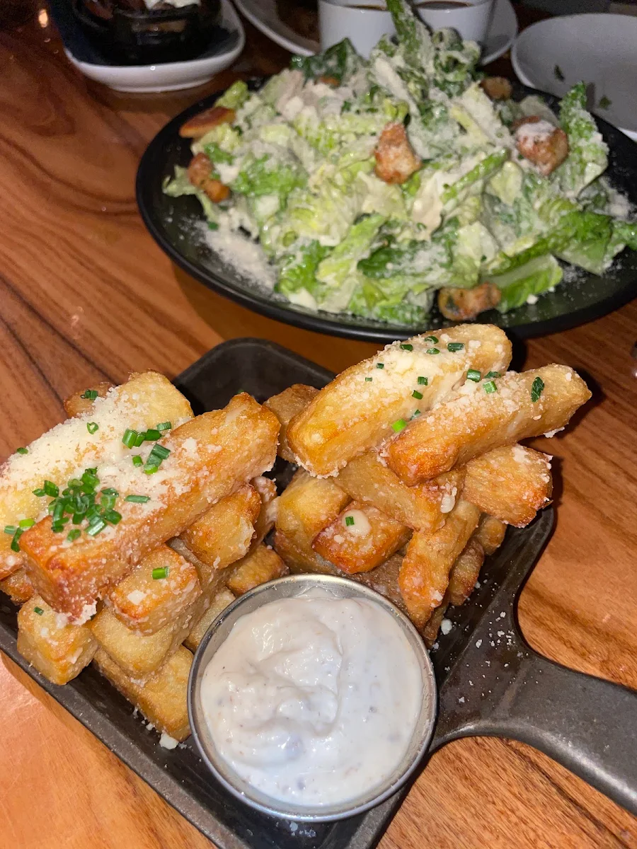 Truffle Fries and Caesar Salad
