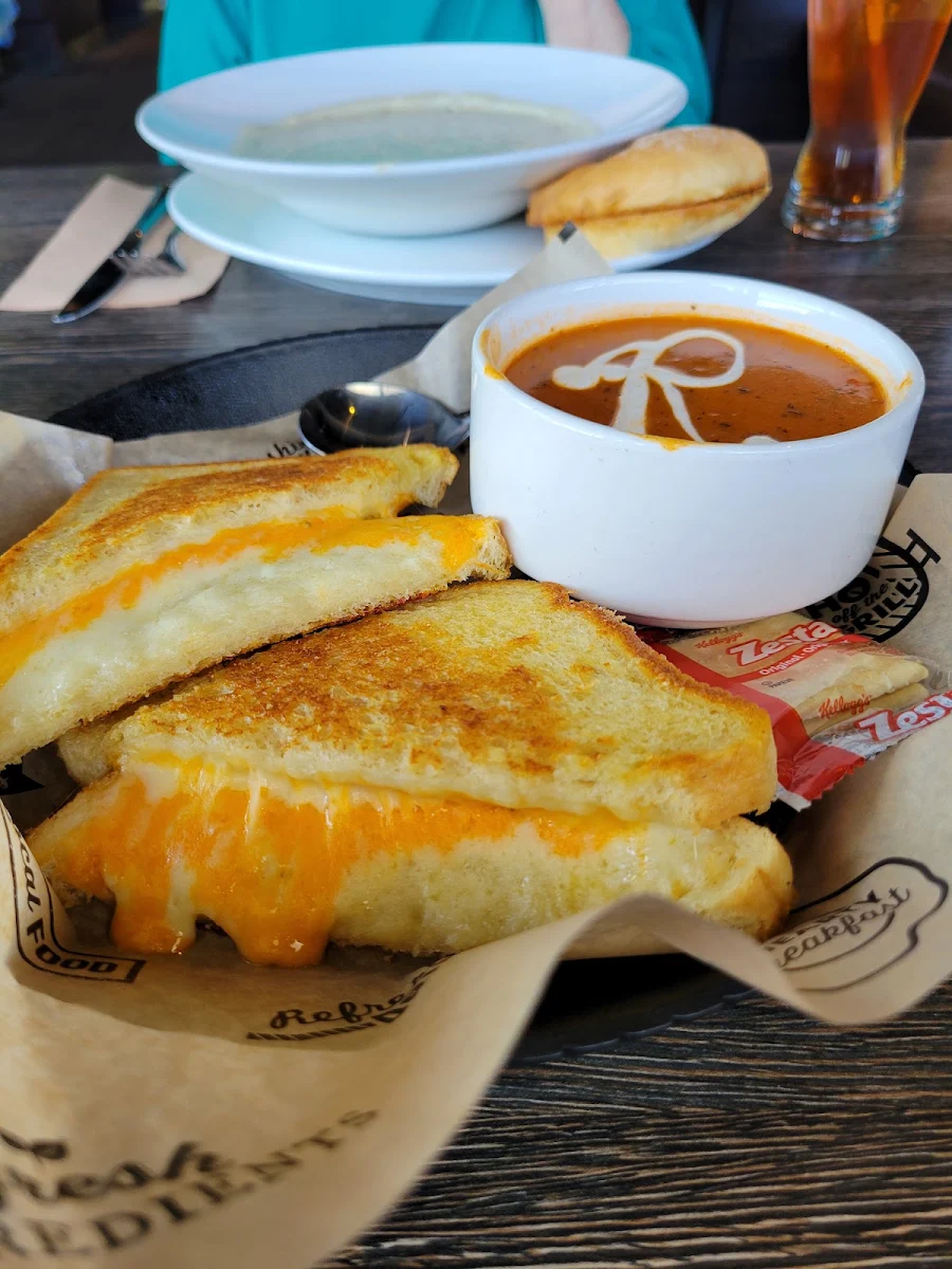 Grilled Cheese and Tomato Basil Soup